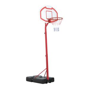 HOMCOM Steel Frame Freestanding Basketball Hoop Red