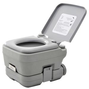HOMCOM Portable Travel Toilet 10L Grey