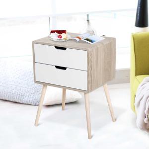 HOMCOM Side Cabinet, 50Wx40D x70H cm-Natural Wood Colour