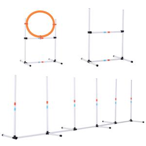 PawHut Dogs PE Set-of-3 Obstacle Agility Training Set White