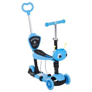 HOMCOM 5-in-1 Kids Kick Scooter W/Removable Seat-Blue