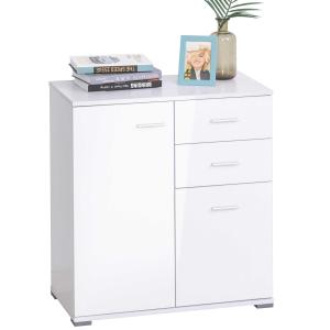 HOMCOM High Gloss Side Cabinet, size 71x35x76 cm-White