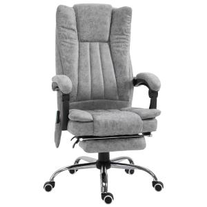 Vinsetto PU Distressed Leather 6-Point Heating Massage Office Chair Grey