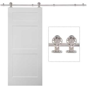 HOMCOM 6.6ft Sliding Barn Door Stainless Steel Hardware Kit Silver