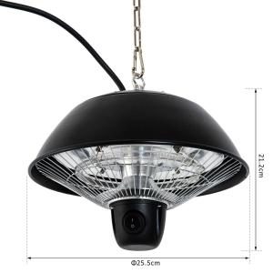 Outsunny Patio Ceiling Electric Heater, 600W-Black