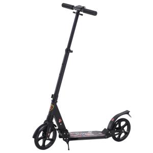 HOMCOM Foldable Kick Scooter, Adjustable Height, 94L x 38W x 90-105Hcm-Black