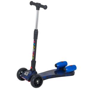 HOMCOM Kids Tri-Wheel Plastic E-Scooter w/ Engine-Look Water Spray Blue