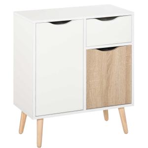 HOMCOM Floor Cabinet Storage Cupboard Sideboard with Drawer for Bedroom, Living Room