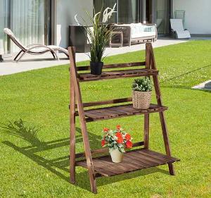 Outsunny Flower Pot 3-Tier 80Lx 37Wx93H cm-Fir Wood