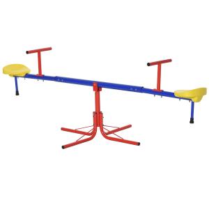 Outsunny Kinderen tuinwip 360° draaibare wip carrouselwip metaal meerkleurig
