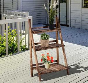 Outsunny Flower Pot 3-Tier 60L x 37W x 93H cm-Fir Wood