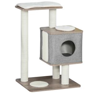 krabpaal met afneembare afdekking kattengrot kattenboom linnen jute