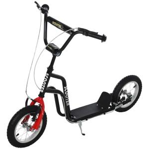 HOMCOM Kinderscooter stuur verstelbare step met luchtbanden 12 inch vanaf 5 jaar