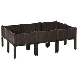 Outsunny 6-piece Lightweight Raised Flower Bed Free Combination Grow Box