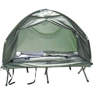 Outsunny 1-person Foldable Bag Tent W/ Sleeping Bag-Army Green