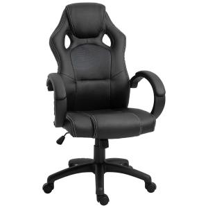 HOMCOM Racing PU Leather Office Chair-Black