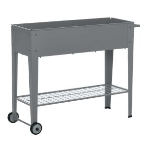 Outsunny Raised Garden Bed with Wheels and Bottom Shelf Outdoor 104 x 39 x 80cm