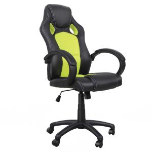 HOMCOM Racing PU Leather Office Chair-Black/Green