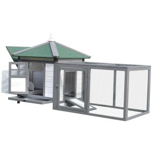 Kippenhok met ren kippenhuis kippenhok legnest massief houten stok
