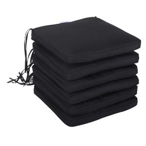Outsunny Set of 6 Chair Cushion Seat Pads Dining Chair w/ Straps Indoor Outdoor