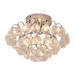 HOMCOM 30x30cm K9 Crystal Droplets Ceiling Pendant Light Silver