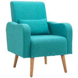 HOMCOM Nordic Armchair Sofa Chair, 72W x 77D x 93Hcm-Teal
