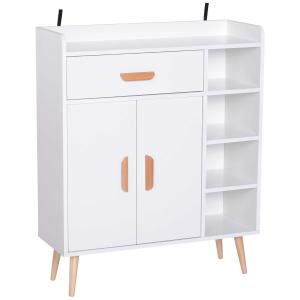 Staande kast commode gangkast ladekast kast 100 kg draagvermogen wit hout