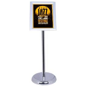 HOMCOM Aluminium Adjustable Height A4 Menu Stand Display Frame Silver