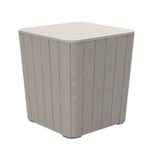 Outsunny Wood Effect Coffee Table Square Storage Box Garden Furniture Bucket Patio Grey