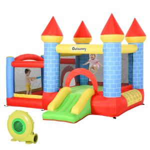 Outsunny Kids Bounce Castle Inflatable Trampoline Slide Pool Basket 3 x 2.75 x 2.1m
