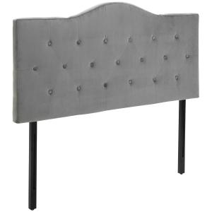 HOMCOM hoofdeinde voor bed van populierenhout met grijze polyester stoffering 137x8x134 cm