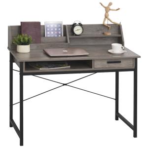 HOMCOM Bureau met plank schuiflade computertafel bureau kantoortafel industriële stijl MDF