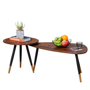 HOMCOM Nesting Coffee Tables Set of 2 Stackable End Tables Sofa Side Desk Home Office