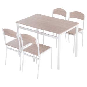 HOMCOM eettafelset, tafelgroep 5-delig eetset, eetkamergarnituurset, zitgroep