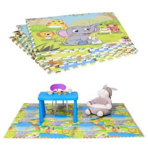Puzzelmat kindertapijt opvouwbaar EVA kindersnoepjes patroon 61,5 x 61,5 cm