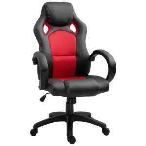 HOMCOM Racing PU Leather Office Chair-Black/Red