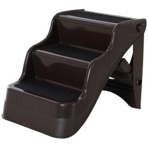 Pawhut Portable Pet 3 Steps Ramp Ladder-Brown