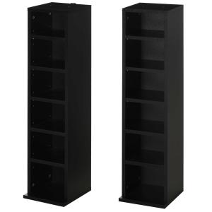 HOMCOM Particle Board Twin-Set CD Tower Racks Back