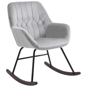 HOMCOM Modern Rocker with Steel Frame Sponge Padding for Home Office Grey