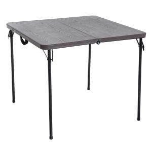 Outsunny 2.8FT Portable Metal Picnic Table, 86Lx86Wx71.5H cm-Black/Brown