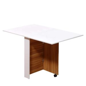 HOMCOM klaptafel mobiele tafel met wielen bureau bijzettafel Bureau