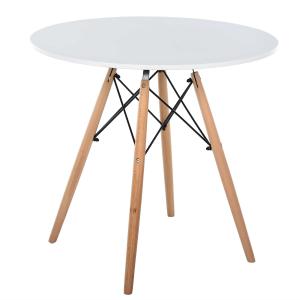 HOMCOM MDF Round Nordic Dining Table White/Brown