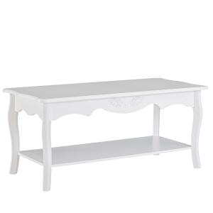 HOMCOM salontafel woonkamertafel bijzettafel met opbergvak hout wit 94x44x43cm