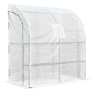 Outsunny Walk-In Greenhouse Tunnel Lean To Wall Transparent PE 200x100x215cm
