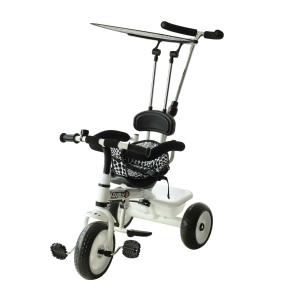 HOMCOM Toddler Plastic Three Wheel Tricycle Ride On With Adult Handle White