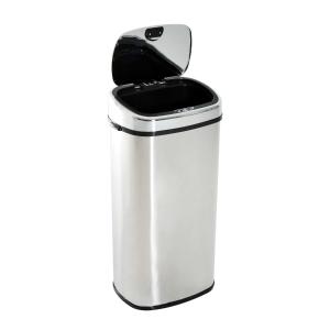 HOMCOM 68L Automatic Sensor Lid Steel Kitchen Bin Silver