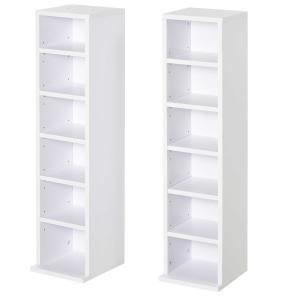 HOMCOM Particle Board Twin-Set CD Tower Racks Back