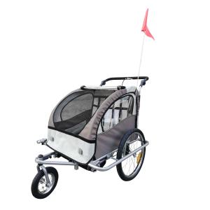 2-in-1 fietskar voor kinderen fietsaanhanger jogger fietskar 360° draaibaar