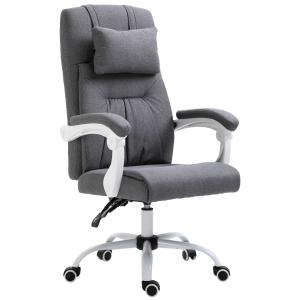 Vinsetto Office Chair w/ Massage Pillow Executive Reclining Ergonomic USB Charger Adjustable Height 360° Swivel Base Grey