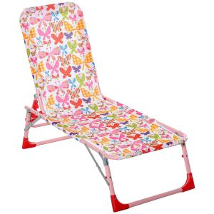 Outsunny Lounge Chair for Kids Recliner Foldable Lightweight with Adjustable Backrest